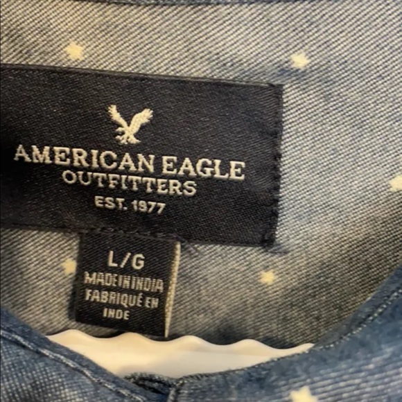 Shirt, brand: American Eagle Outfiters, size: large, blue/denim - Picture 4 of 4